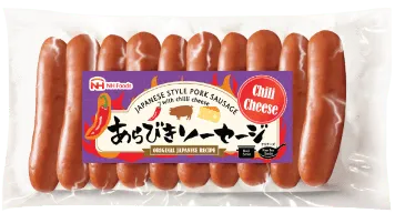 NH Foods UK 칠리 치즈 풍미 일본식 아라비키 포크 소시지 패키지 - Japanese Style Pork Sausage with Chili Cheese