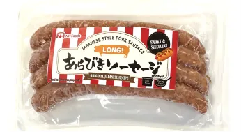 NHフーズの日本風あらびきポークソーセージ（オリジナルレシピ）の商品パッケージ画像。