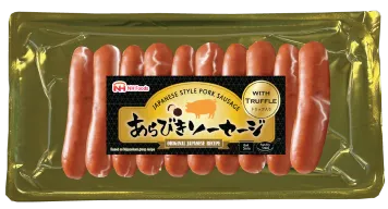 NH Foods UK Japanese Style Pork Sausage with Truffle packaging, featuring premium Arabiki sausages made with an original recipe.